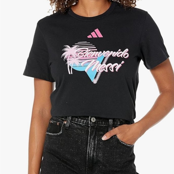 adidas Women's Messi Bienvenido a Miami Short Sleeve T-Shirt - Picture 1 of 2